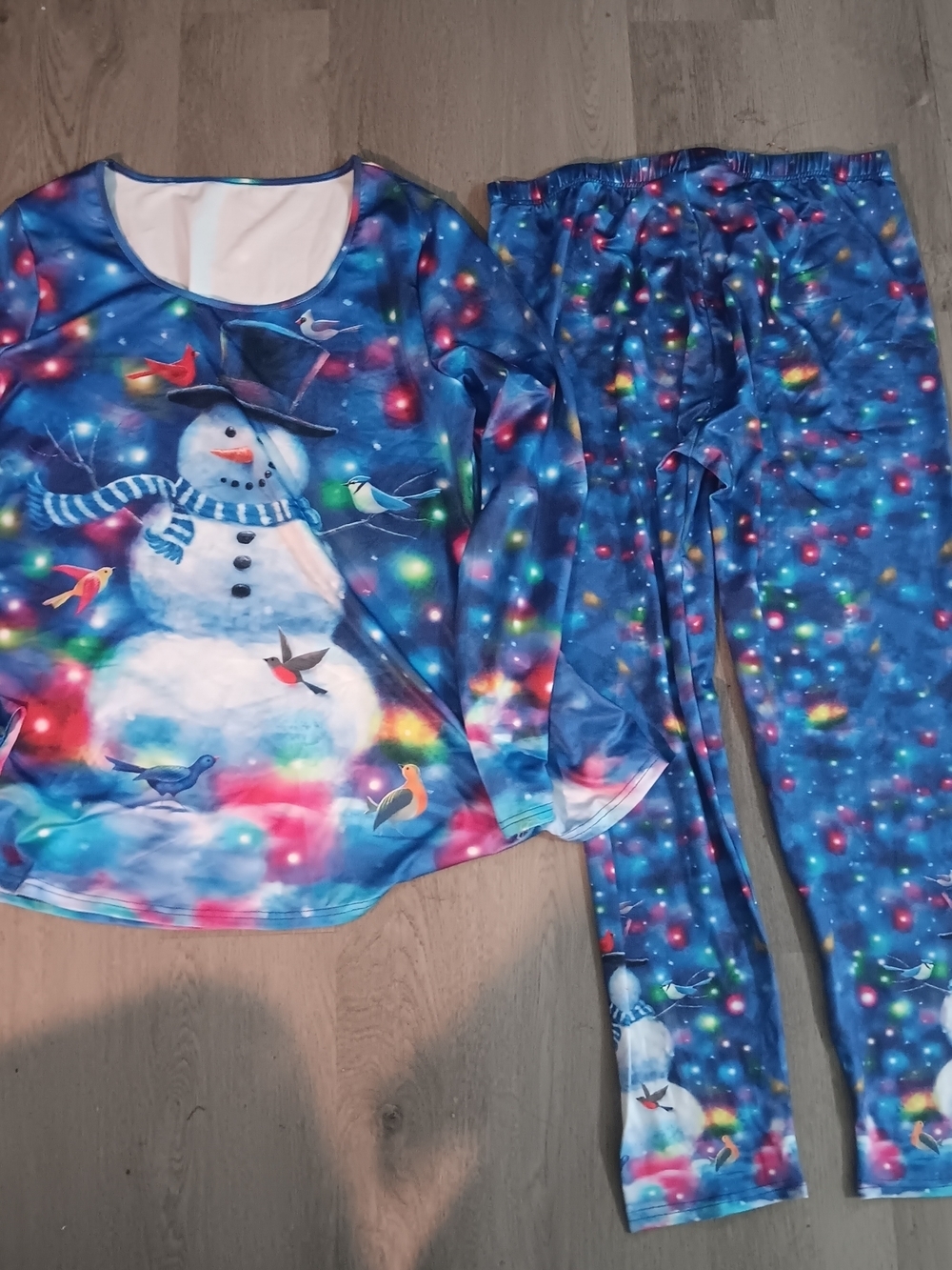 Blue Snowman Print Women's Leggings Set